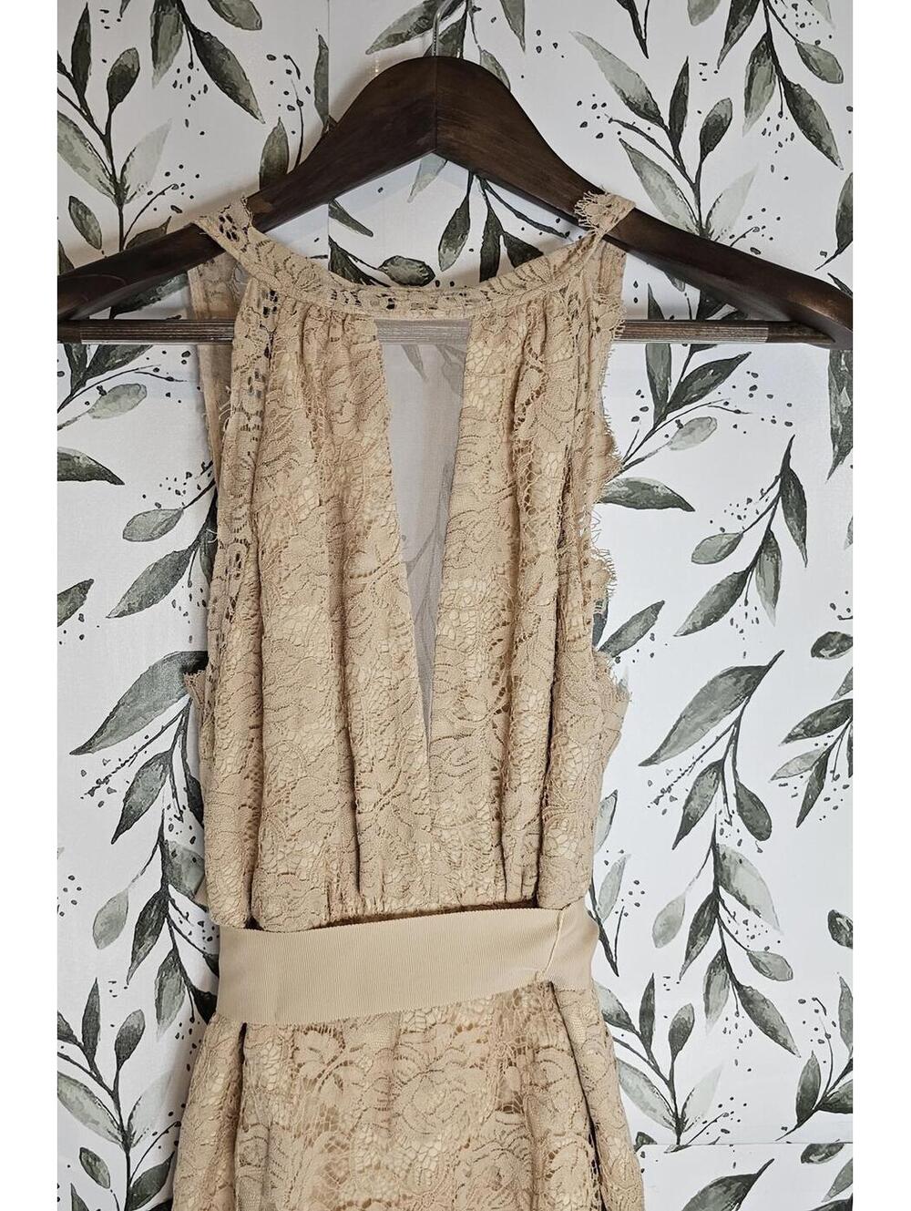 Anthropologie James Coviello Dress Tan Womens Size 4